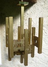 LAMPADARIO 8 LUCI IN ALLUMINIO (SCIOLARI?) USATO