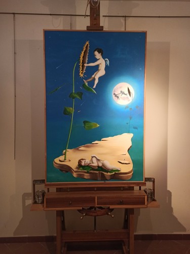 Quadro olio tela marco - su,