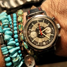 ATLANTIC VINTAGE TIMEROY CS ALL STEEL CHRONOGRAPH DATE 38MM Valjoux 7734