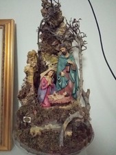 Presepe Artigianale Napoletano Sacra Famiglia Artigianale Dipinto A Mano 56 Cm 