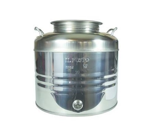Fusto inox per olio graffato - inox,