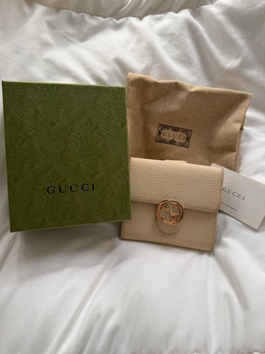 Gucci beige leather fold - beige,