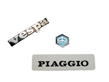 TARGHETTA VESPA + FREGIO SCRITTA PIAGGIO + SCUDETTO NASELLO Vespa PK 50 125 