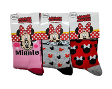 DISNEY MINNIE 3 PAIA Calzini Corti Calze per bimba Cotone caldo