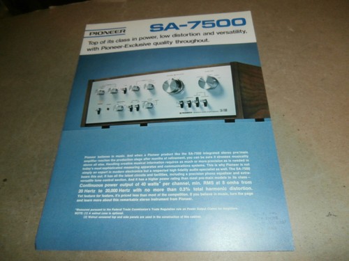Brochure pioneer 7500 - brochure, sa-7500