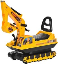 DecHome Macchina Escavatore con Scooter Girello Cavalcabile 3+ Giallo