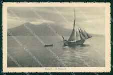 Napoli Città Veduta Vesuvio Barca Vela Brunner 8068 cartolina MX7966