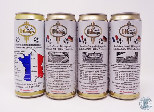 Beer cans set bitburger - 1998,