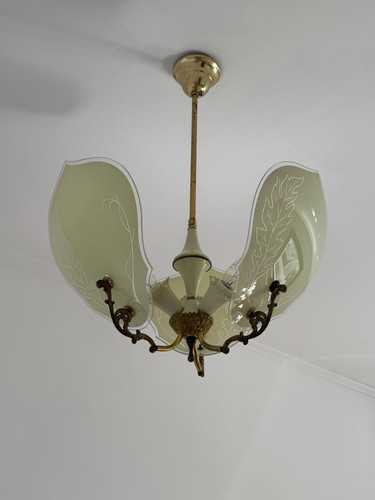 Lampadario antico vetro di - vetro,