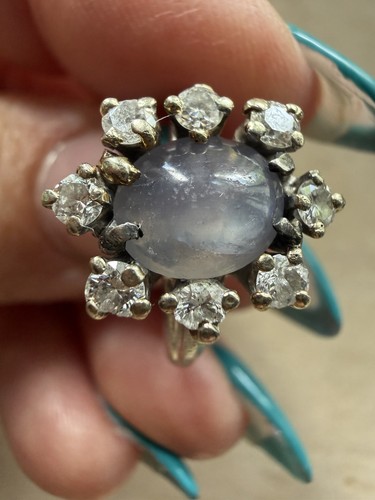 Anello vintage platino stella