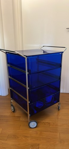 Carrello kartell blu cobalto - carrello,