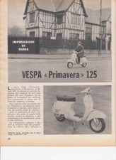ADVERTISING TEST-MOTO VESPA PRIMAVERA 125  1968 PIAGGIO MOTOITALIANE EPOCA