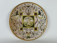 Antico Piatto Maiolica Ingobbiata 39cm Rubboli Gualdo Tadino XX Sec.