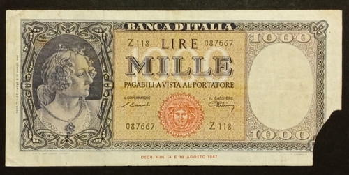1000 lire 1947 - lire, mb