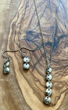 Vintage Guess Silver Y Drop Necklace & Earrings  Choker Y2K Retro 90s 