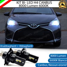 KIT FULL LED TOYOTA YARIS MK3 DAL 2014 LAMPADE LED H4 6000K BIANCO NO ERROR