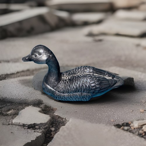 Rare vintage pewter - pewter, duck