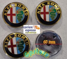 COPRIMOZZO ALFA ROMEO PER GIULIETTA MITO BRERA 159 TAPPI RUOTA GOLD MISURA 60mm