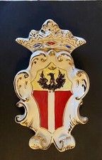 G.MAZZOTTI ALBISOLA STEMMA DI SAVONA IN CERAMICA MULTICOLOR CM. 25x15x7.