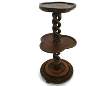 Espositore tavolo pianta bonsai vintage legno intagliato orzo aperto piedistallo torsione