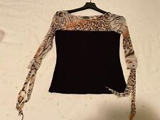 ROCCOBAROCCO - MAGLIA DONNA NERA e GHEPARDATA - Tg. 42