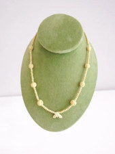 COLLANA IN OSSO LAVORATO Mermaid tail necklace and bone spheres beaded anni 60