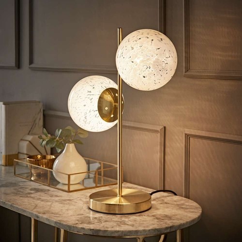 Gold table lamp - table, confetti
