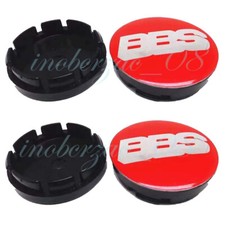 4x per BBS 56mm emblema auto mozzi ruota coprimozzo copricerchio rosso + argento