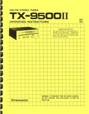 Pioneer TX-9500 II Sintonizzatore 2 in 1 Combinazione MANUALE PROPRIETARIO e MANUALE DI SERVIZIO