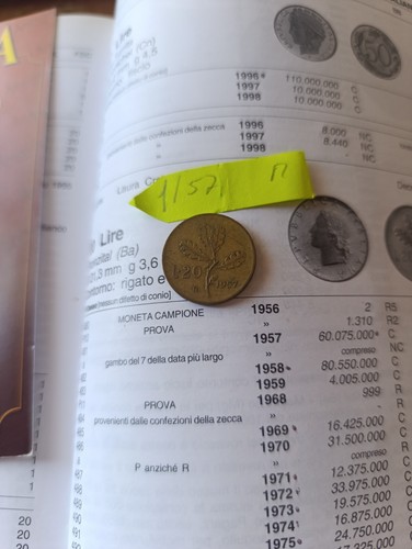 Moneta lire del - lire, 1957