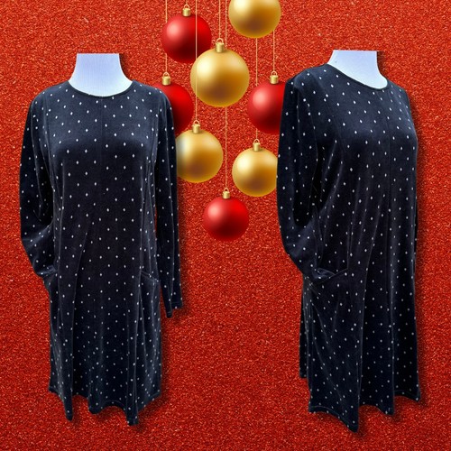 Black velvet dress fall winter - velvet,