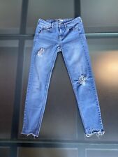 PULL & BEAR JEANS SKINNY ELASTICIZZATO BLU CHIARO CON STRAPPI EUR 40 MEX 30