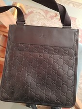 Borsa a tracolla con monogramma in pelle Gucci vintage