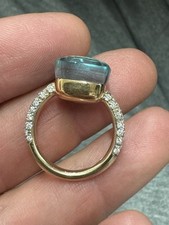 Anello Ring Pomellato NUDO Maxi 10 50 Oro Rosa Rose Gold Diamonds Topazio Topaz