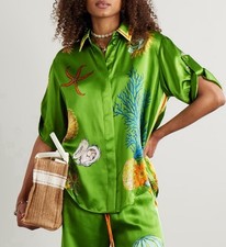 Camicia In Seta Aquatica Alemais + Sam Pauletto $470 Taglia US 4 AU 8