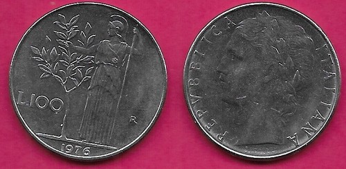 Italia 100 lire 1976 dea - 1976-r,