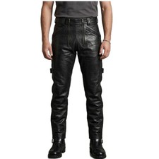 Pantalone uomo nero vera pelle