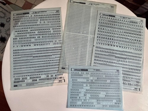 Set fogli letraset lettere - fogli,