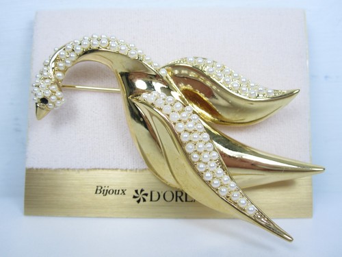 Orlan spilla cigno placcata - cigno,