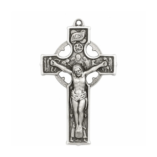 Celtic crucifix medal - crucifix,