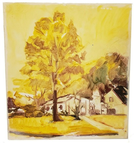 Dipinto olio vintage paesaggio