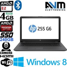 Notebook HP 255 G6 Windows 8 CPU AMD E2-9000e RAM 4GB DDR3 SSD 240GB Radeon R2