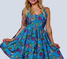 Abito da sole Sourpuss Prickly Delights Dolci Rockabilly Kawaii Punk Skater Grande