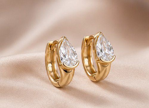 Orecchini cerchio moissanite - orecchini,