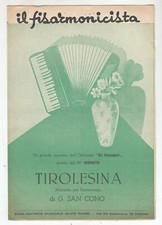 Spartito G. San Cono TIROLESINA IL fisarmonicista 1951 - FISARMONICA Cuminatto