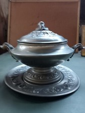  Peltro Antico Centrotavola Completo Marchiato Originale epoca Ossola 