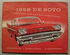 DE SOTO CAR RANGE LF USA brochure vendita 1958 FIREFLITE Firedome FIRESWEEP
