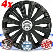 SET 4 BORCHIE RUOTA COPRI CERCHI CALOTTE 13 TREND BLACK PER FIAT STILO