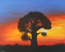 Quadro moderno dipinto a mano - AFRICA tempera su tela