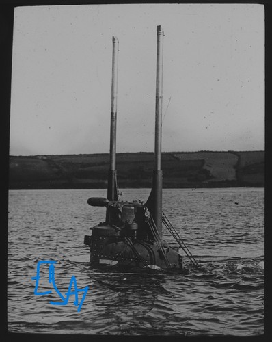 Photo submarine diving c1910 - submarine,